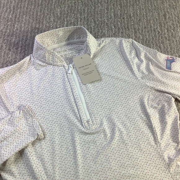 Peter Millar Tops - Peter Millar Womens White Geometric Long SLeeve 1/4 Zip Pullover XS NWT